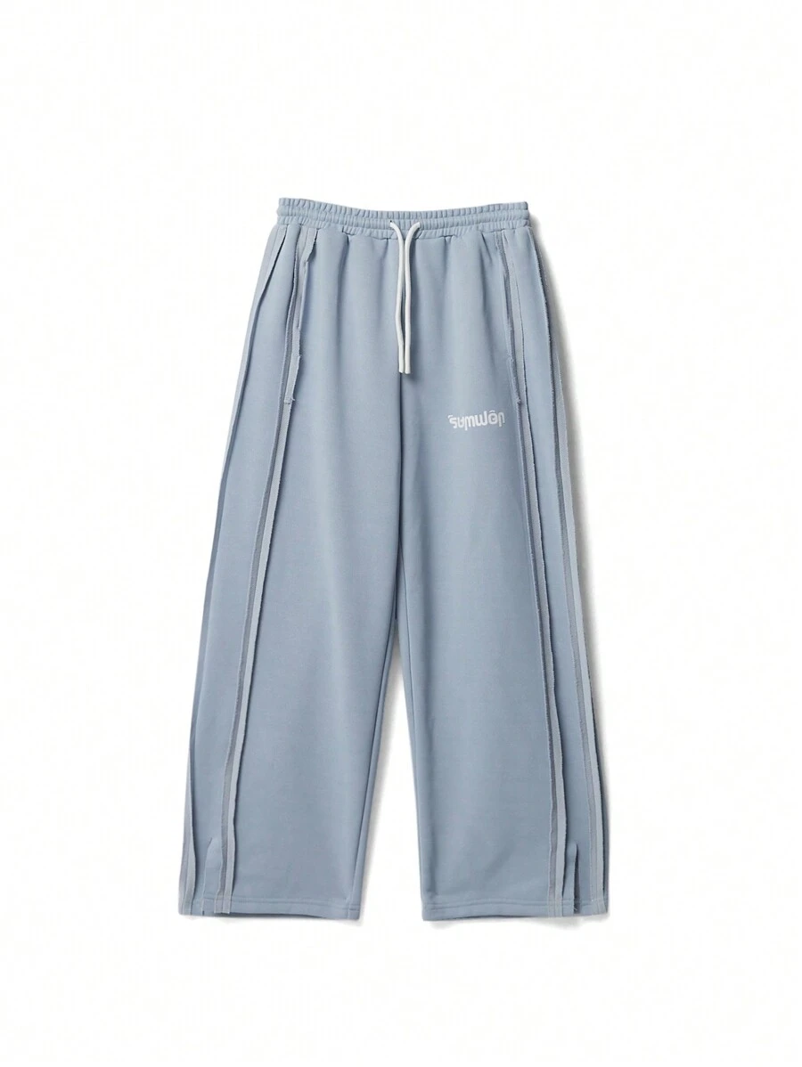 SUMWON Tween Girls Wide Leg Fit Jogger With Exposed Side Seams - Baby Blue - View 1