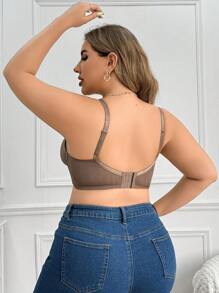 Everyday Comfortable, Breathable, Seamless, Push-Up, Adjustable Plus-Size Brassiere With Underwire, 1pc - Mocha Brown - View 2