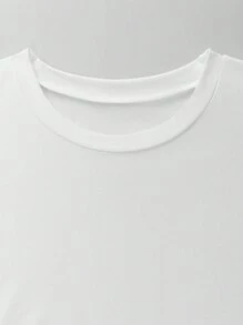 SHEIN LUNE Thời trang nữ đơn giản ăn mặc giản dị - trắng - Xem 5