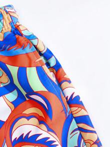 Manfinity Men's All Over Print Drawstring Elastic Waist Loose Beach Shorts, Vacation Style