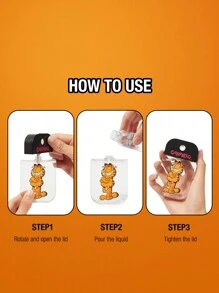 GARFIELD | SHEIN Cartoon Letter Print Black Trim Border Portable Spray Bottle