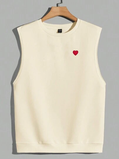 SWAVVY 男士夏季心形印花休閒圓領背心