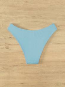SHEIN Swim 夏天海灘泳衣底部純色款 - 淺藍色 - 查看 2