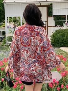 Áo choàng kimono họa tiết hoa phong cách Bohemian dành cho nữ mùa hè - Nhiều màu - Xem 5
