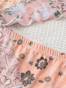 Soleia Conjunto de top halter y falda con estampado de patchwork para vacaciones de verano - Amarillo - Ver 4
