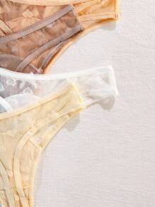 7pcs Women's T-Back Thong With Front Bow