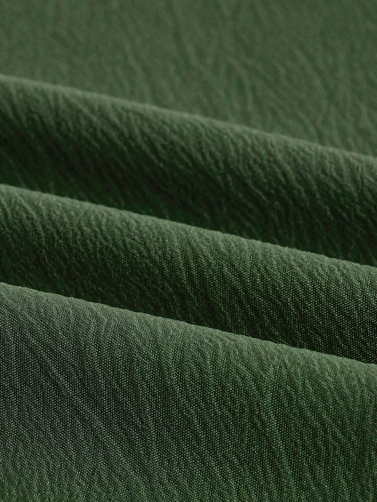 Women Button Decorated Round Neck Summer Simple Short Sleeve Shirt