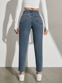 Women's Tapered Jeans - Light Wash - View 2