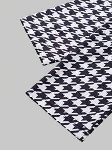 SHEIN Unity Houndstooth Print Bodycon Long Sleeve Dress - Multicolor - View 6