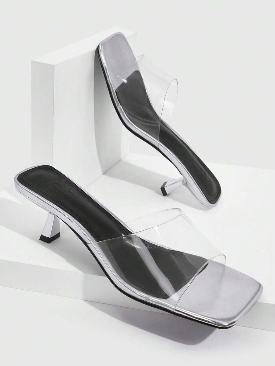 Xăng đan Cao gót Nữ - Bạc - Xem 1