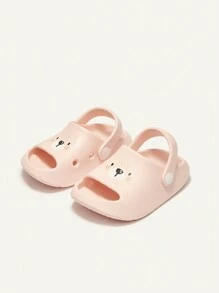 Cozy Pixies 夏季可愛的熊臉通透透氣舒適防滑耐用中性嬰兒涼鞋