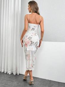 Firerie 女士花朵蕾絲拼接中長款修身連衣裙 - 彩色 - 查看 7