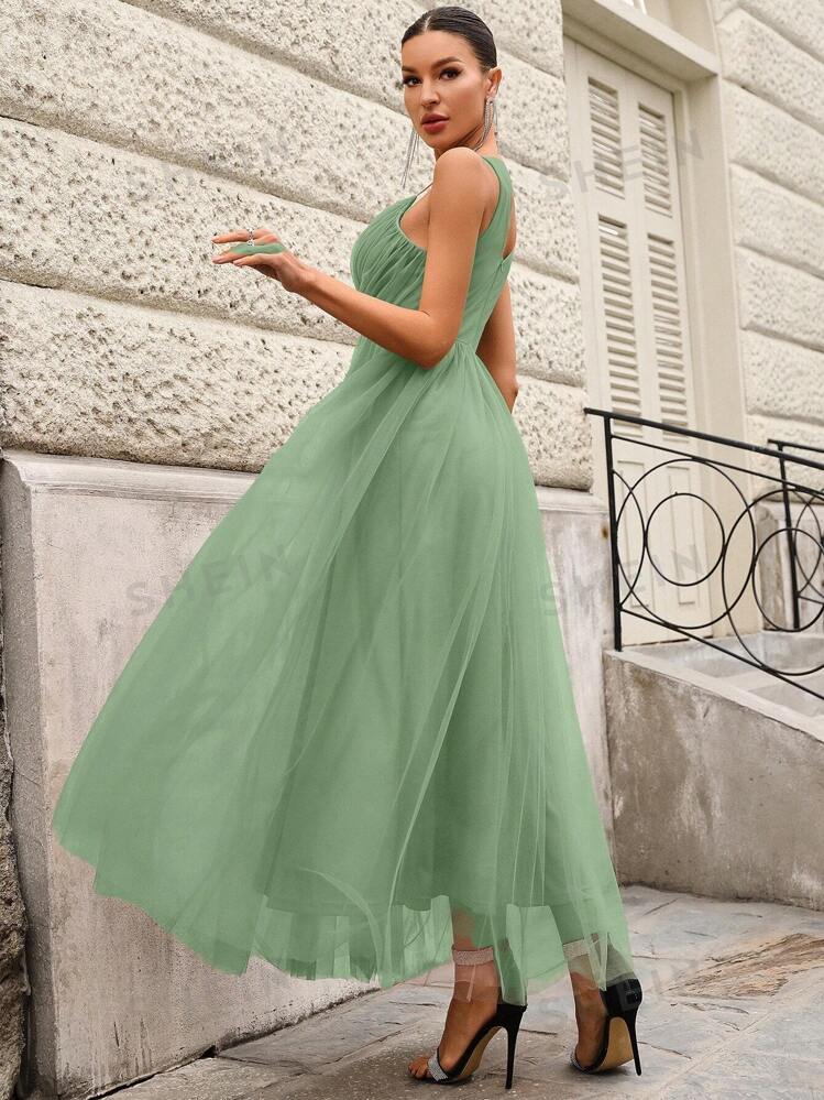 Shein green dress outlet