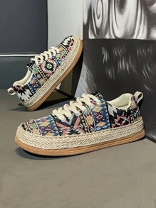 1 par Sapatos de Pano Retrô / Sapatos de Pescador Masculino, Fashion e Confortável, Adequado para Todas as Estações e Atividades ao Ar Livre - Multicolorido - Ver 1