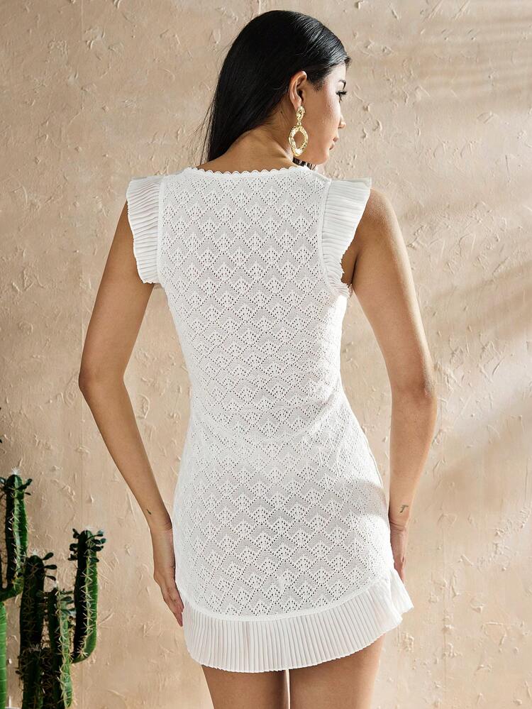 New Summer Off-Shoulder Mini Vacation Dress With Ruffle Hem And Woven Fabric