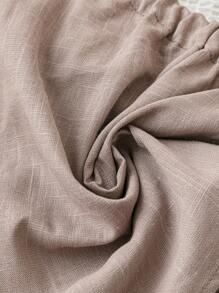 Soleia 女式卡其色不对称系带 A 字形宽松衬衫，适合婚礼、海滩、音乐节、夏季波西米亚风格