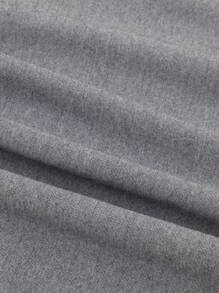 HOMEYEE 大碼荷葉邊下擺腰後背開衩荷葉邊下擺腰洋裝 - 灰色 - 查看 7