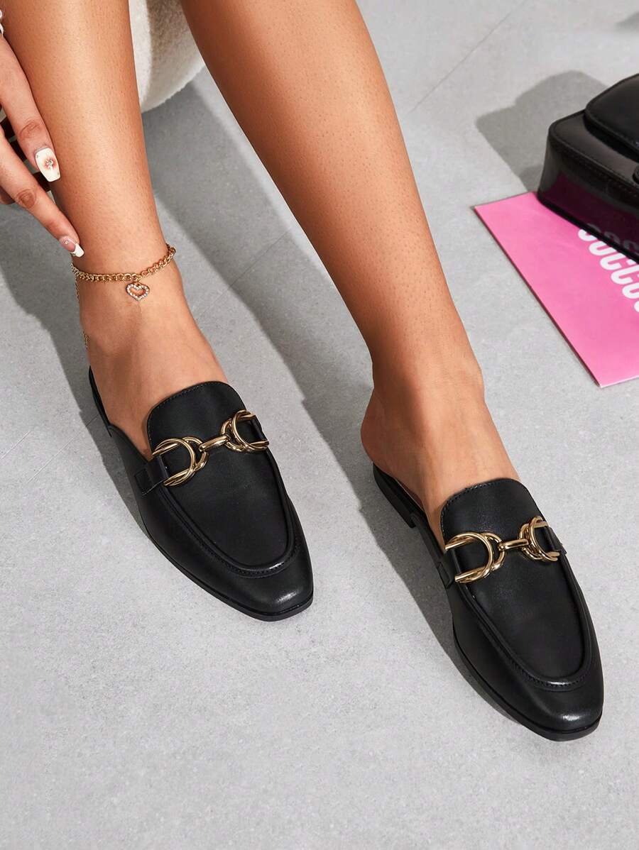 CUCCOO BIZCHIC Women's Shoes Point Toe Fashion Black Versatile Flat Shoes For Summer Vacation Shoes Summer Elegant Flats Elegant Basics Business Casual Business Chic Spring Shoes Spring Break Easter