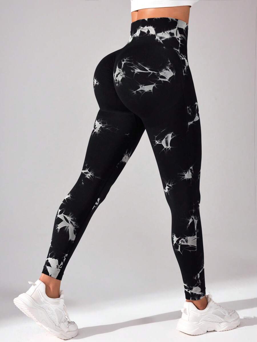 SHEIN Core Rhythm Farbblock Elastische Lässig Sport Leggings für Herbst Yoga Damen Hosen