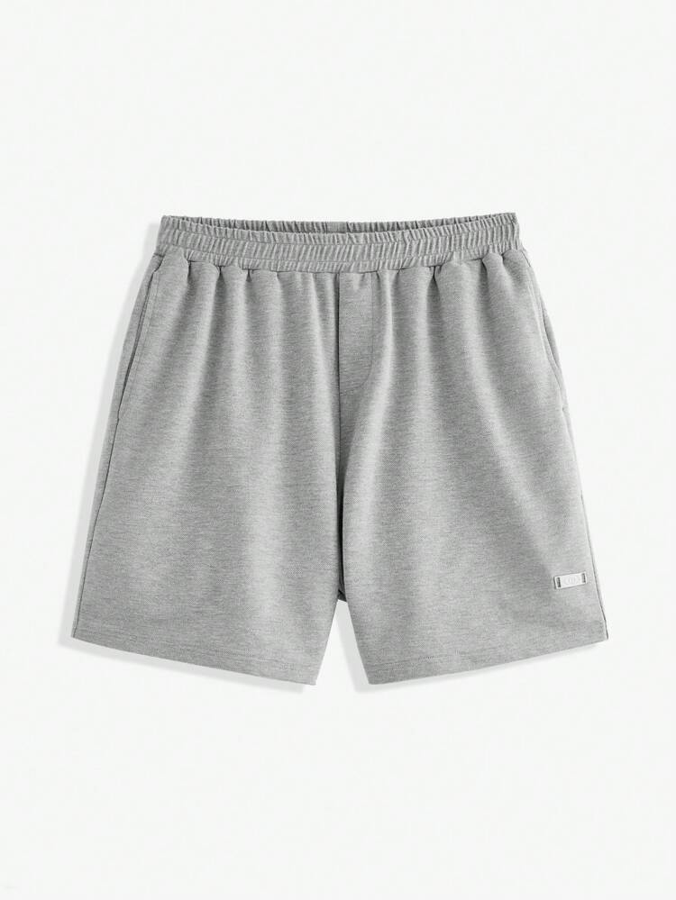 Cotton Men's Knit Solid Color Fitted Straight Shorts, Suitable For Summer And Daily Wear