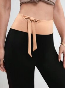 SHEIN Sport Studio Women's Fashion Color Block Compression Sports Leggings Legging Shorts