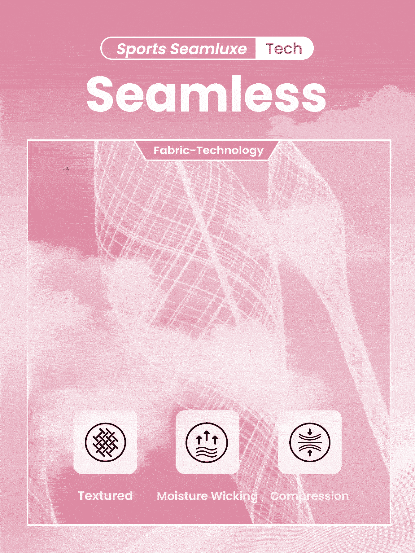 Easithlete 对比色绑带镂空后背运动套装健身套装女士健身套装 - 淺粉色 - 查看 4