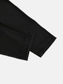 Ladies' Shawl Collar Long Sleeve Suit Jacket And Pants Set - Black - View 4