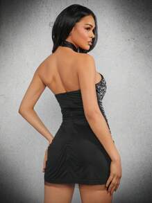 Hauture Women's Summer Slim Fit Faux Pearl Neckline Dress