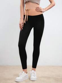 SHEIN Sport Studio Women's Fashion Color Block Compression Sports Leggings Legging Shorts