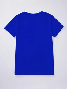 Camiseta gráfica casual de manga corta con cuello redondo, estampado de corazones de rhinestone para mujer de talla grande