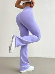 Easithlete 女士簡約日常運動褲 - 淡紫色 - 查看 3