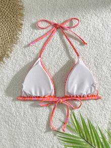 SHEIN Swim 女士随机印花简约风格日常泳装上衣夏季 - 彩色 - 查看 2