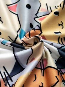 Manfinity Homme Men Summer Cartoon Cat Print Round Neck Casual Short Sleeve T-Shirt, Boyfriend Gift - Multicolor - View 4