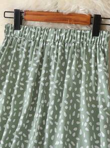 Falda larga de verano con estampado integral para mujer - Verde - Ver 5