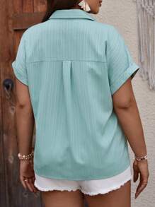 SHEIN VCAY Plus size strand dameskledingoverhemd