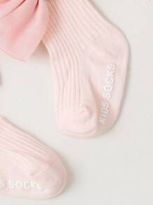 1對女孩中筒花朵襪子+1頭帶