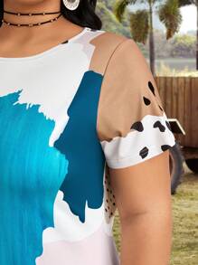 SHEIN LUNE Plus Size Women Casual Summer Easter Dresses - Multicolor - View 6