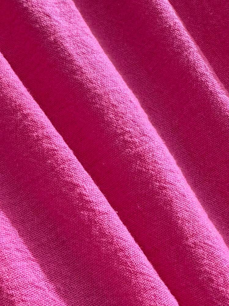 SHEIN EZwear Vestido Casual de Boneca Rosa sem Mangas com Costas Abertas para Verão - Rosa chiclete - Visão 4