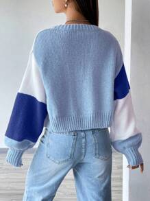 Flirla Loose Colorblock Slouchy Cardigan With Long Sleeves,Long Sleeve Tops Fall Winter Cloth For Women