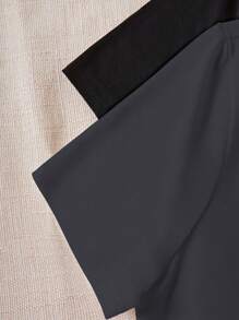 SHEIN Unity 女士簡約純色短袖連身衣 - 深灰色 - 查看 5