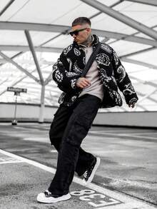 Men's New Street Style Straight-Leg Jeans - Black - View 3