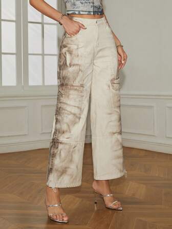 SHEINNeu Women's Summer Overalls Jeans .Women Vintage Clothes,Women Bottoms