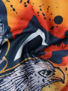 ROMWE MEN Street Life Herren 23 Nummer Icon Muster Kurzarm Sport Fußball Trikot Stil T-Shirt, Straßen Vintage Stil, Schule