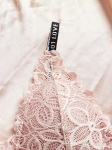 5pcs Lace Ribbon Padded Bralette Camisole Basic Tank Top With Letter Printed Straps - Multicolor - View 5