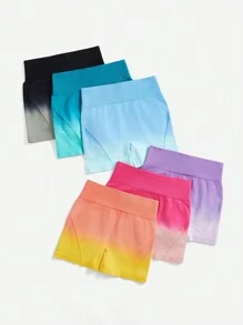 SHEIN Sport Studio Pantaloncini sportivi estivi senza cuciture, super elastici, con colore sfumato