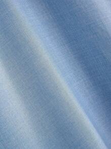 Manfinity Homme Loose Fit Men's Half Button Roll Up Sleeve Shirt - Baby Blue - View 4