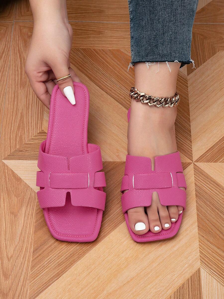 Sandalias rosas de uso múltiple para mujer Nueva Colección 2024, populares en casa, oficina o actividades al aire libre, disponibles en ancho ancho y tallas grandes - Rosa Fucsia - Ver 1
