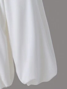 Teenage Girls'  Wide Leg Tapered Jumpsuit With Golden Print, For A Fancy Party - White - View 4