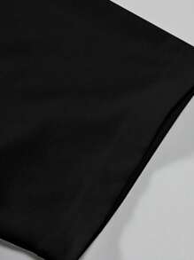Manfinity Hypemode Men's Slogan Printed Color Block Casual Short Sleeve Summer T-Shirt - Black - View 6