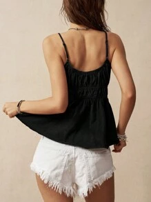 Bohemela Women's Summer Vacation Simple Solid Color Sling Top